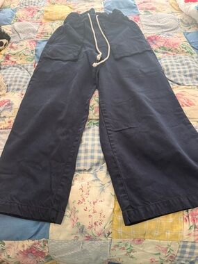 YFB Navy Wide-Leg Drawstring Pants XS